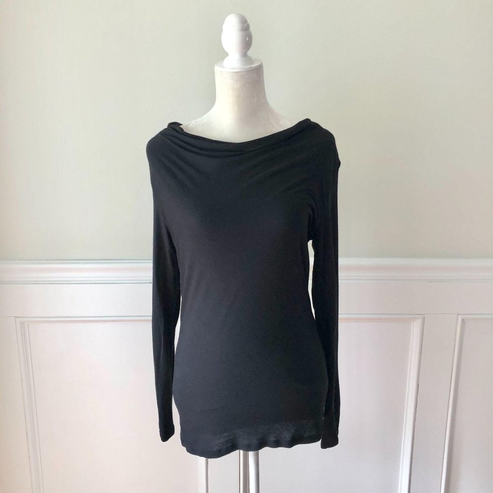 Majestic Filatures Black Jersey Long Sleeve Top